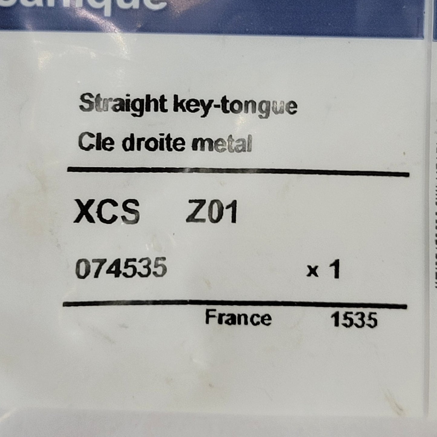 Telemecanique XCS Z01 Straight Actuator Metal Key-Tounge For Safety Switch