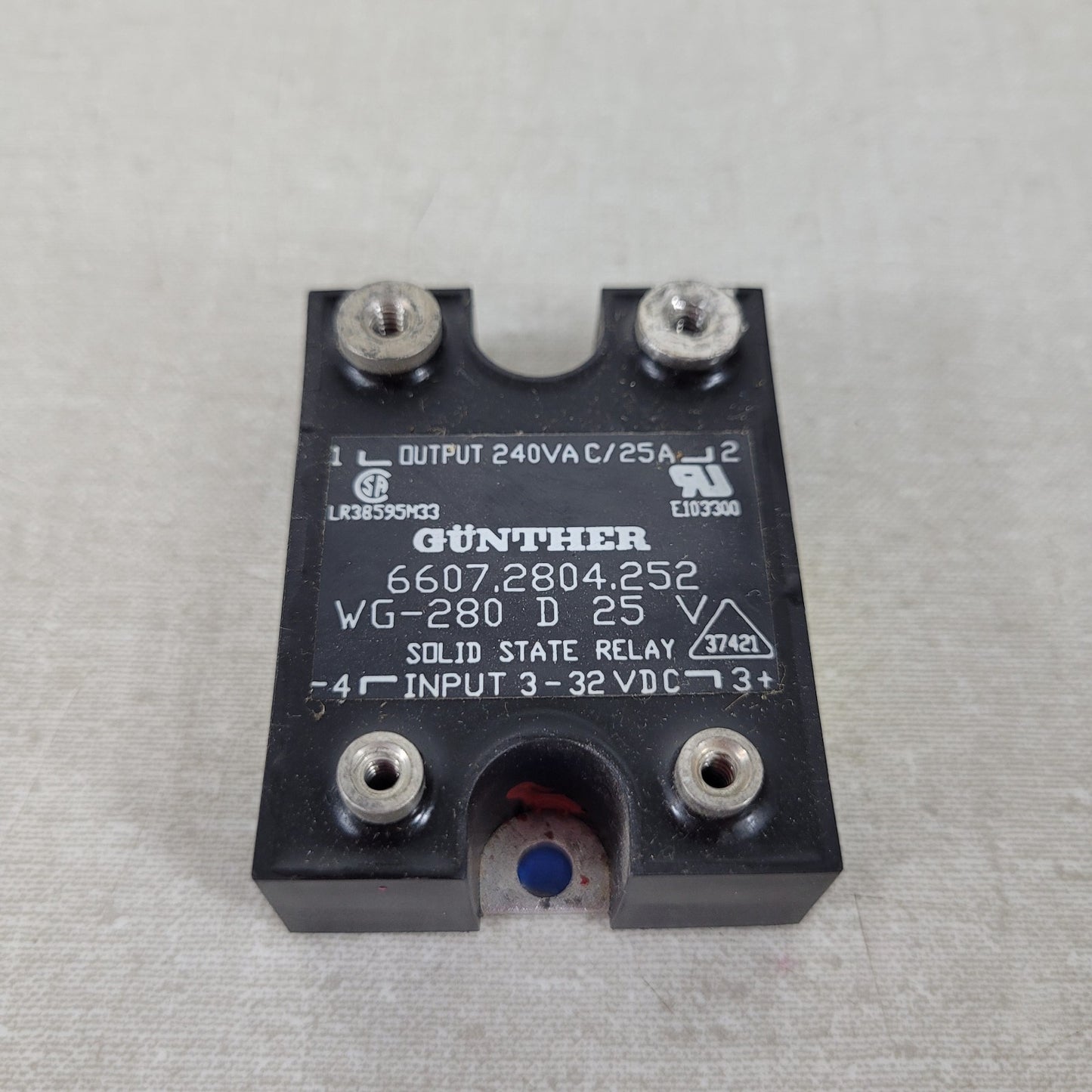 Gunther WG-280 D 25 V Solid State Relay Output 240VAC Input 3-32DC 6607.2804.252