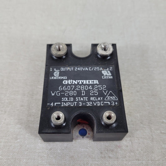 Gunther WG-280 D 25 V Solid State Relay Output 240VAC Input 3-32DC 6607.2804.252