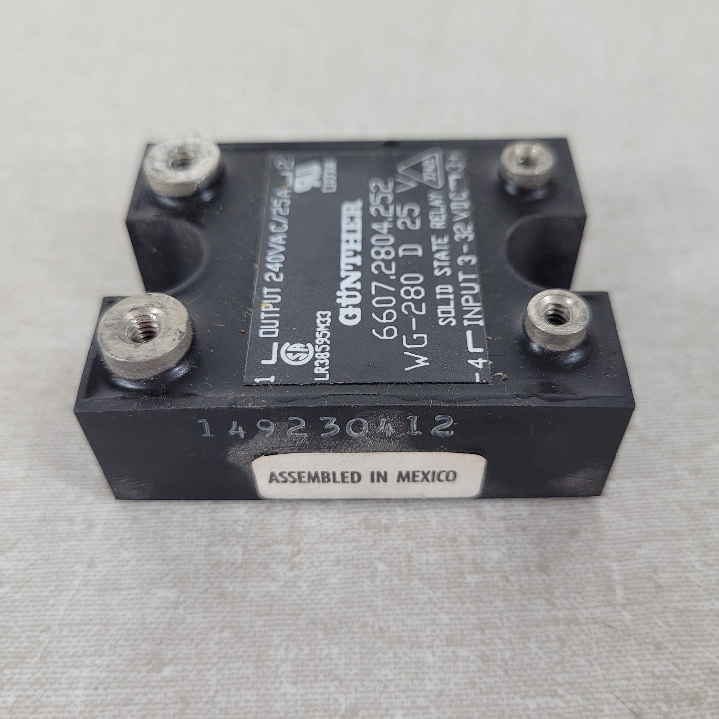 Gunther WG-280 D 25 V Solid State Relay Output 240VAC Input 3-32DC 6607.2804.252