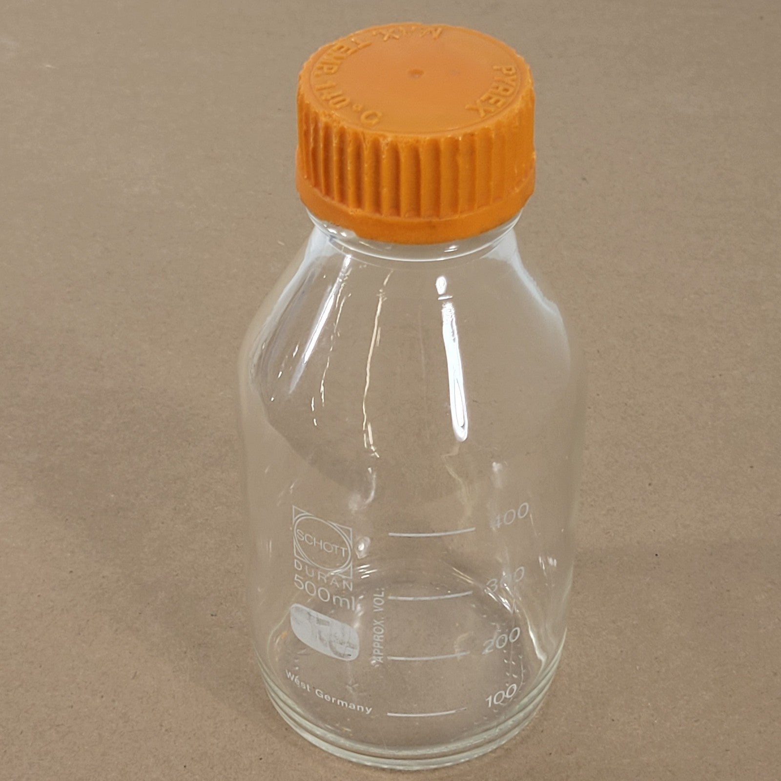Pyrex Bottle Lab Pyrex Schott Duran 500mL Glass Reagent Bottle Vessel Laboratory 140° M ...