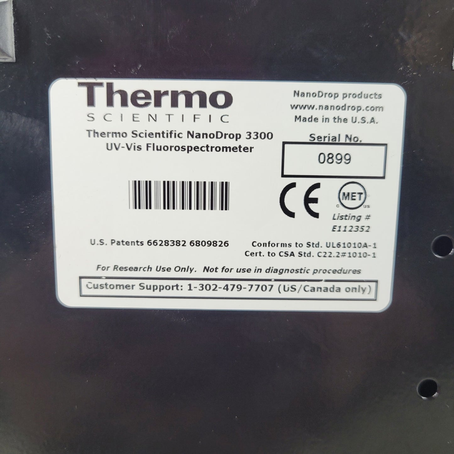 Thermo NanoDrop 3300 Optical Fluorospectrometer with Win 7 PC + Control Software