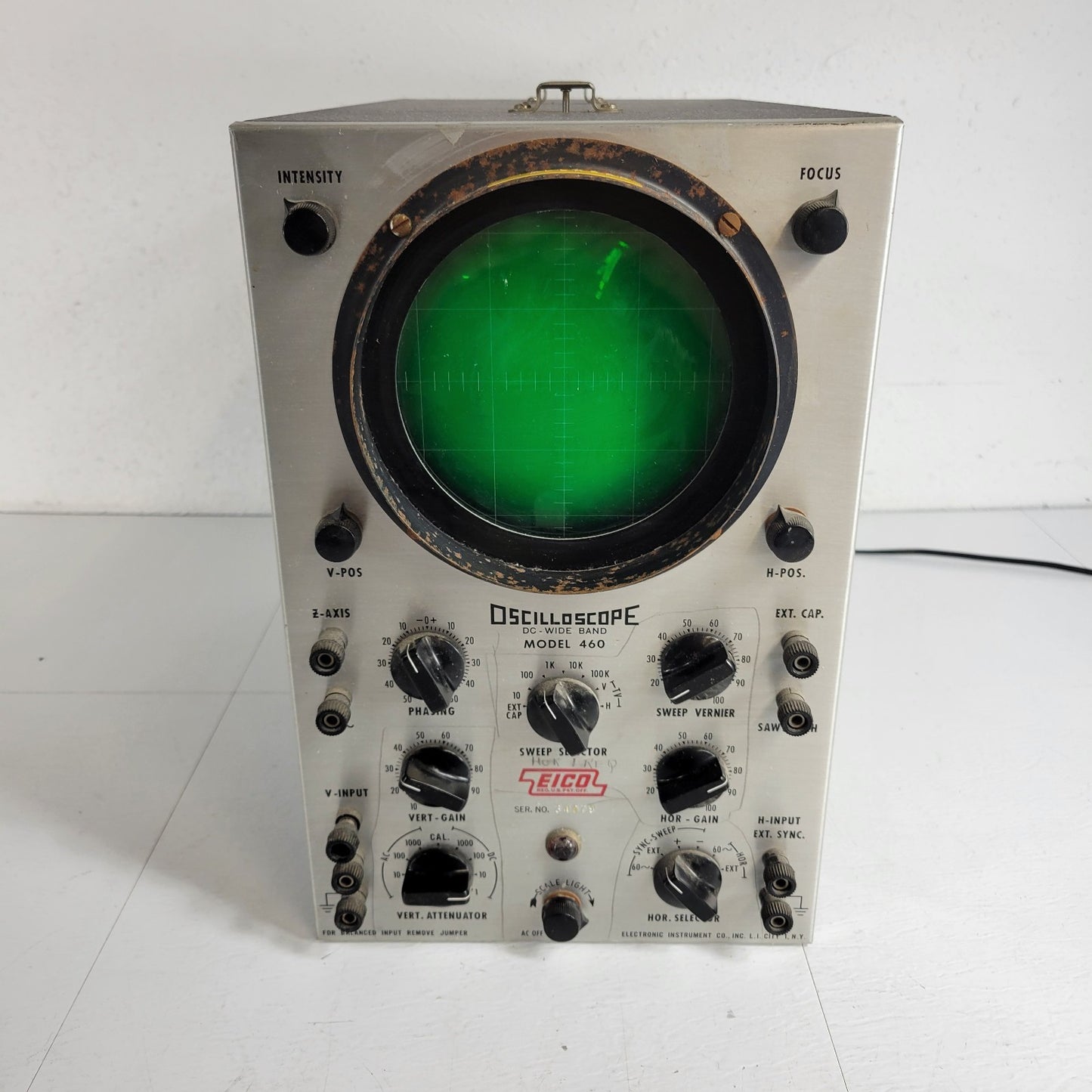 TESTED Vintage EICO Oscilloscope 460 DC Wide Band V Input External Sync
