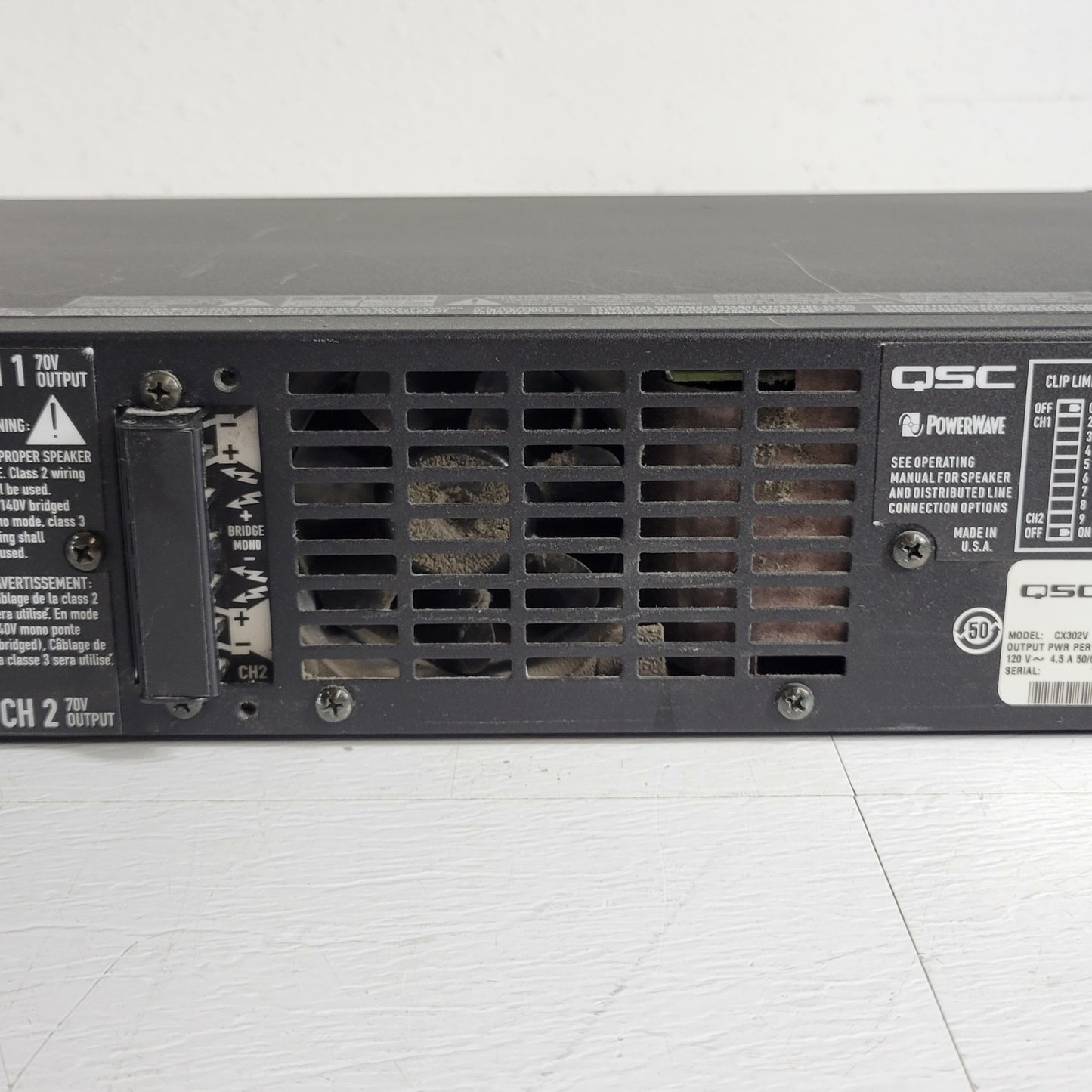 QSC CX602V 2-Channel Professional Power Direct 70V Amplifier 400W Powerwave Tech