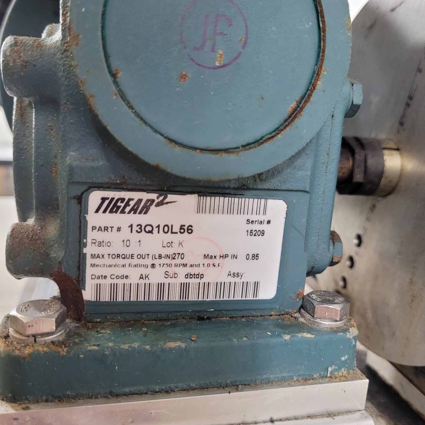 TESTED Heavy Duty Vertical Shaker Marathon Electric 1/4 HP Motor Tigear 2