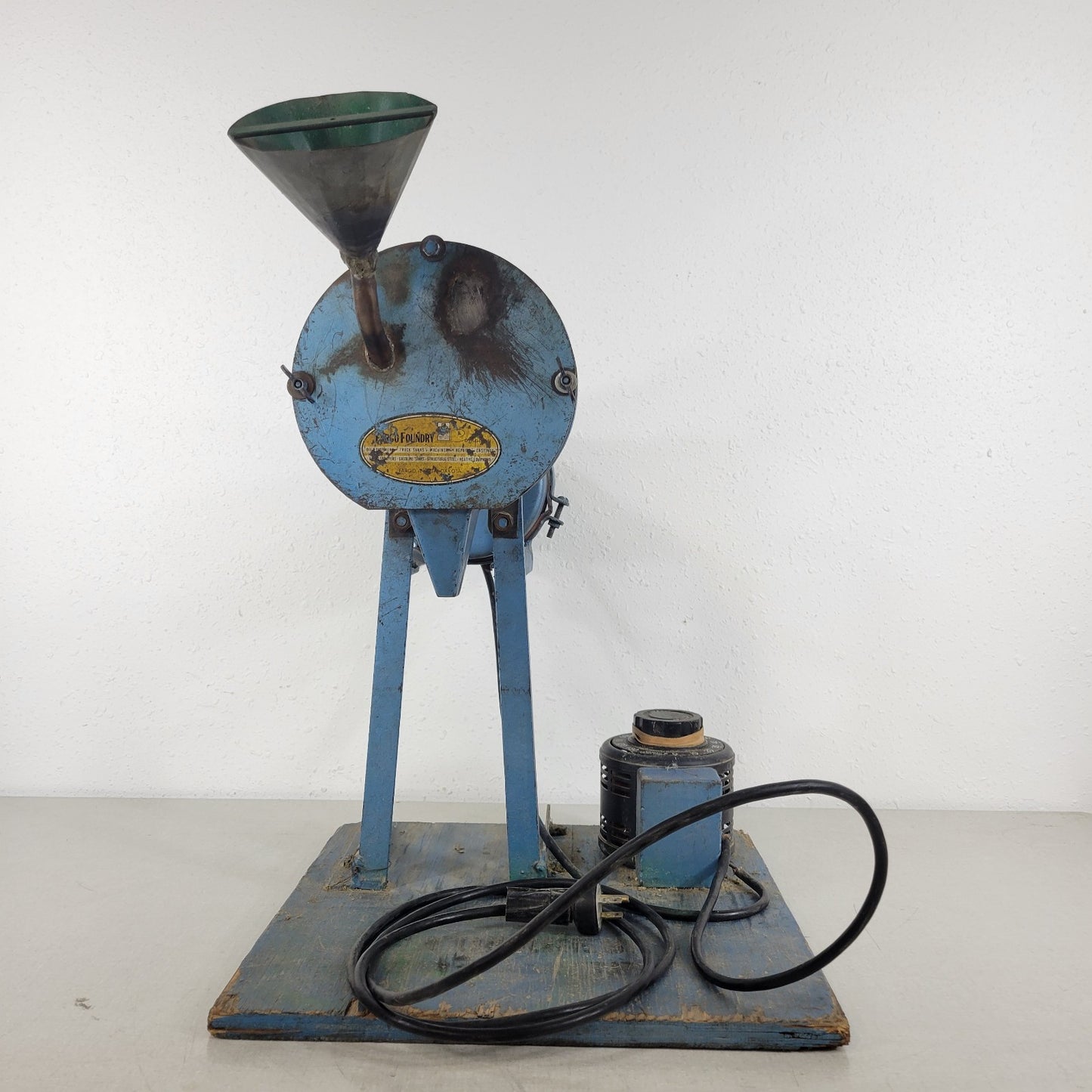 Tested Vintage Grain Mill Grinder Fargo Foundry Adjustable Speeds Variac