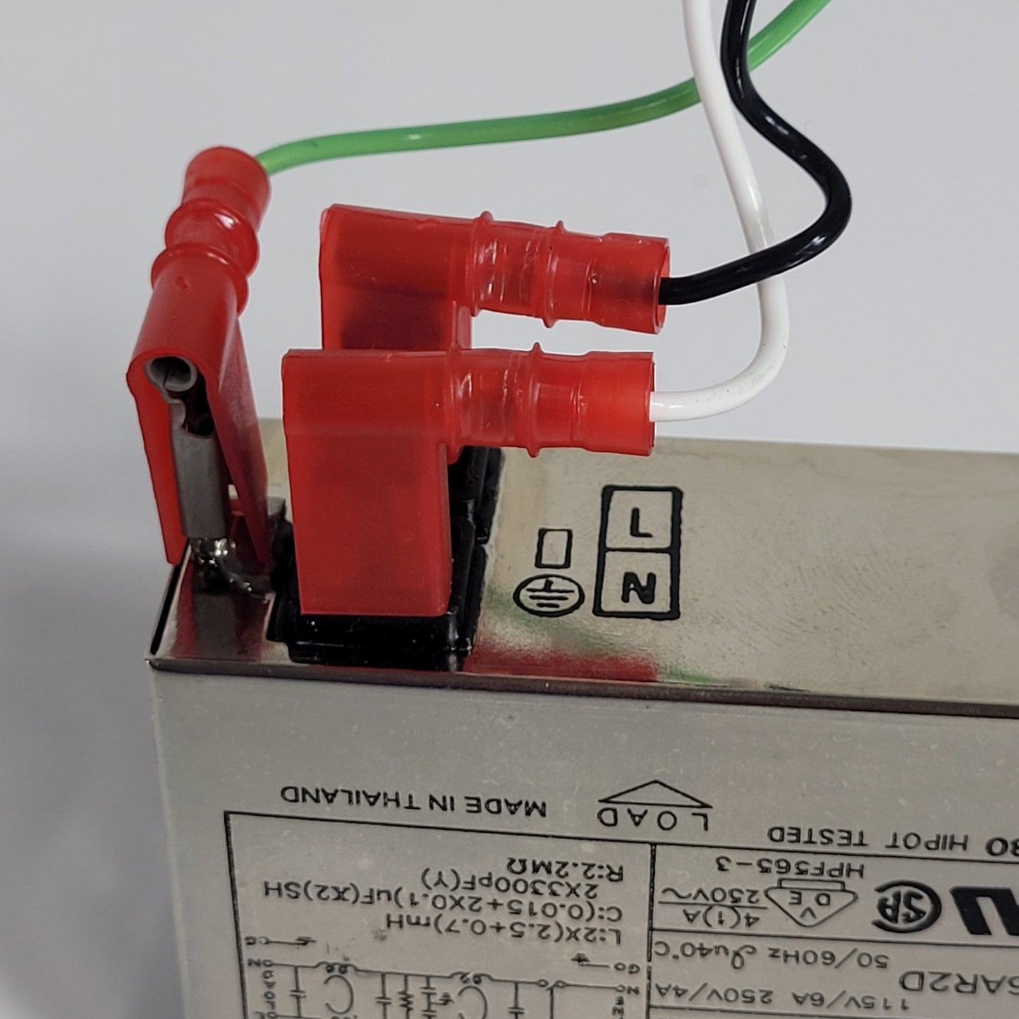 Delta 06AR2D Power Entry Receptacle Module Male Blades IEC 320-C14 Panel Mount