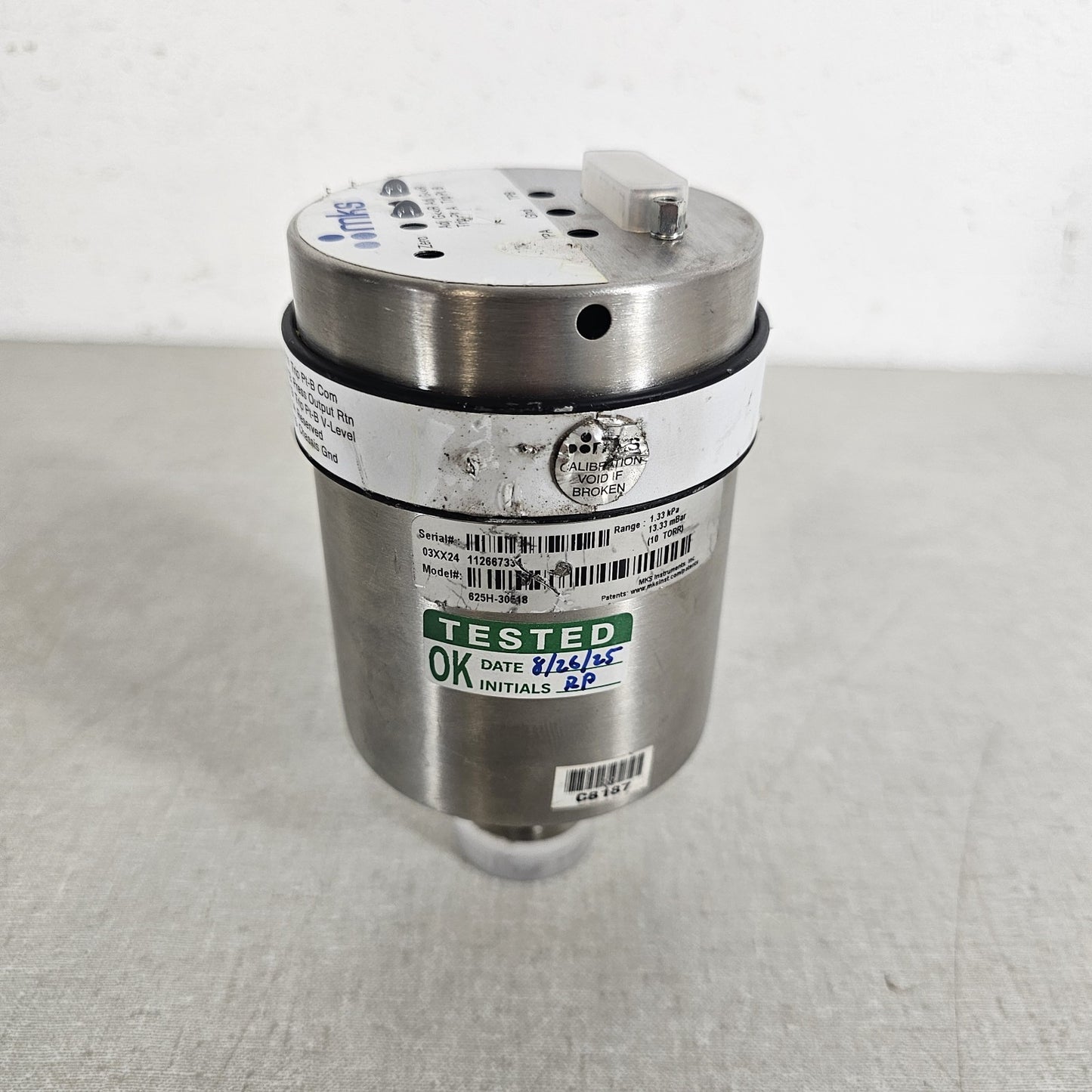 TESTED MKS 625H-30518 10 Torr KF16 Capacitance Manometer Baratron Vacuum Gauge