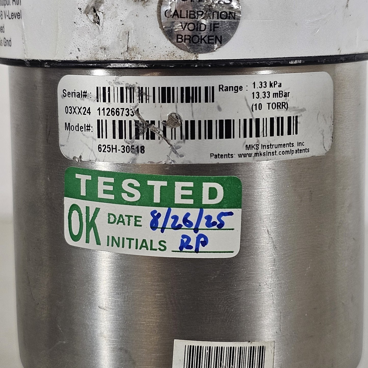TESTED MKS 625H-30518 10 Torr KF16 Capacitance Manometer Baratron Vacuum Gauge