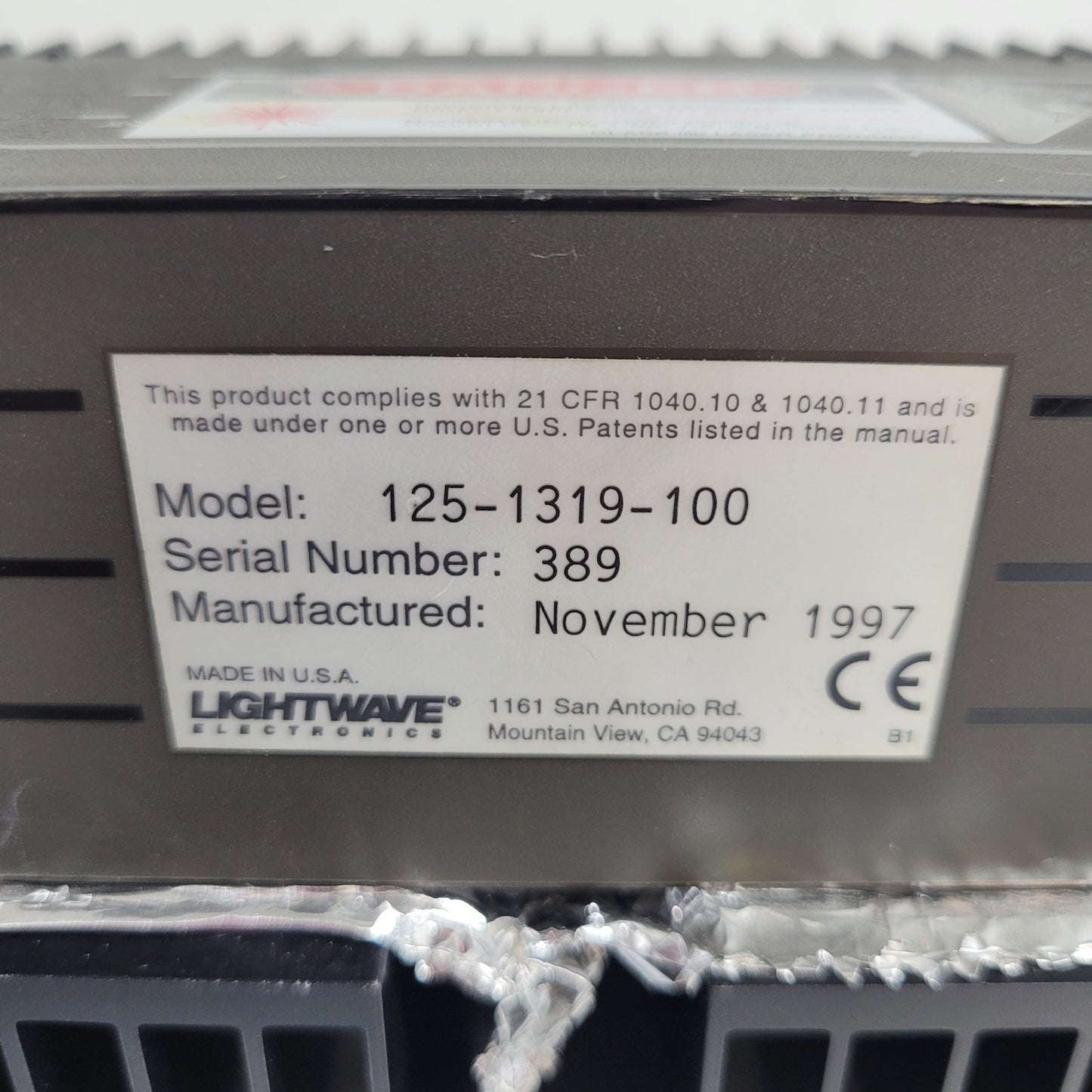 TESTED Lightwave 125 Diode Power Supply w/ 125-1319-100 IR Laser Head 1319nm