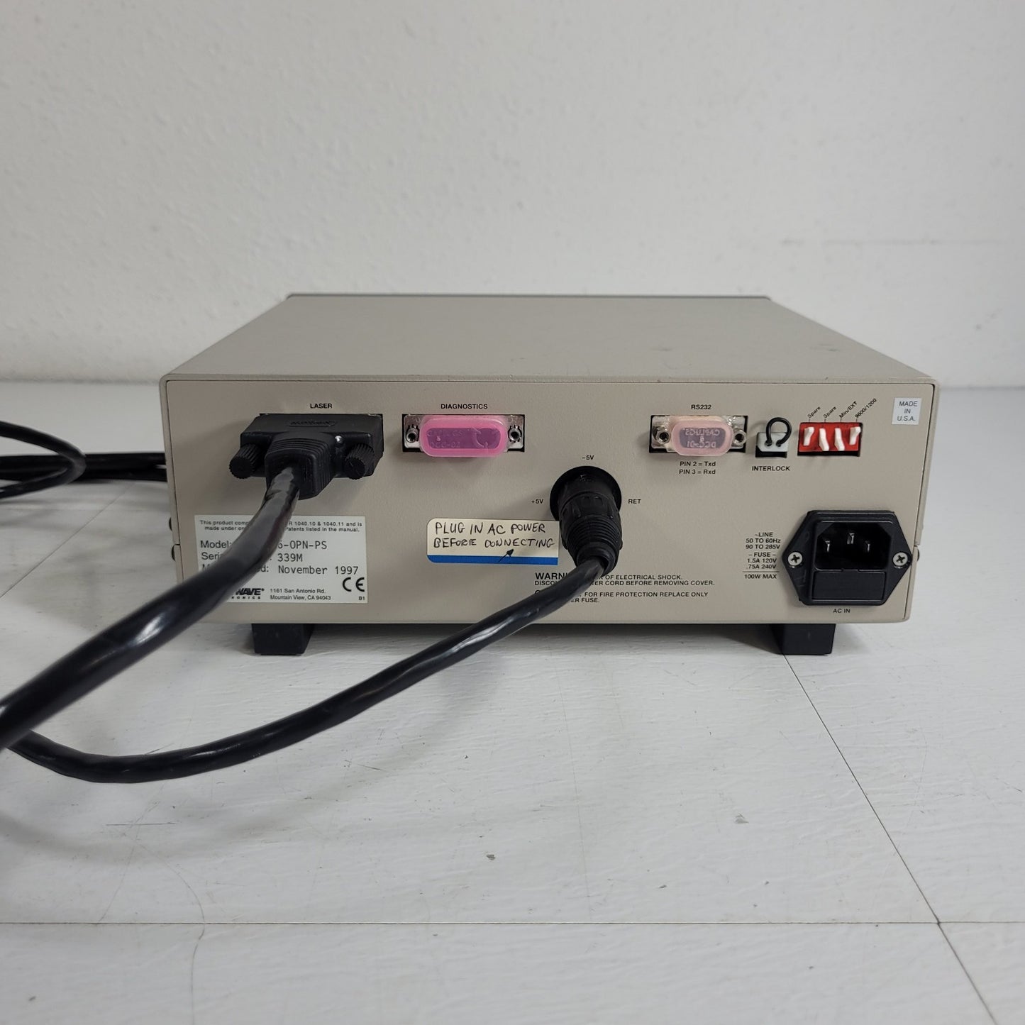 TESTED Lightwave 125 Diode Power Supply w/ 125-1319-100 IR Laser Head 1319nm