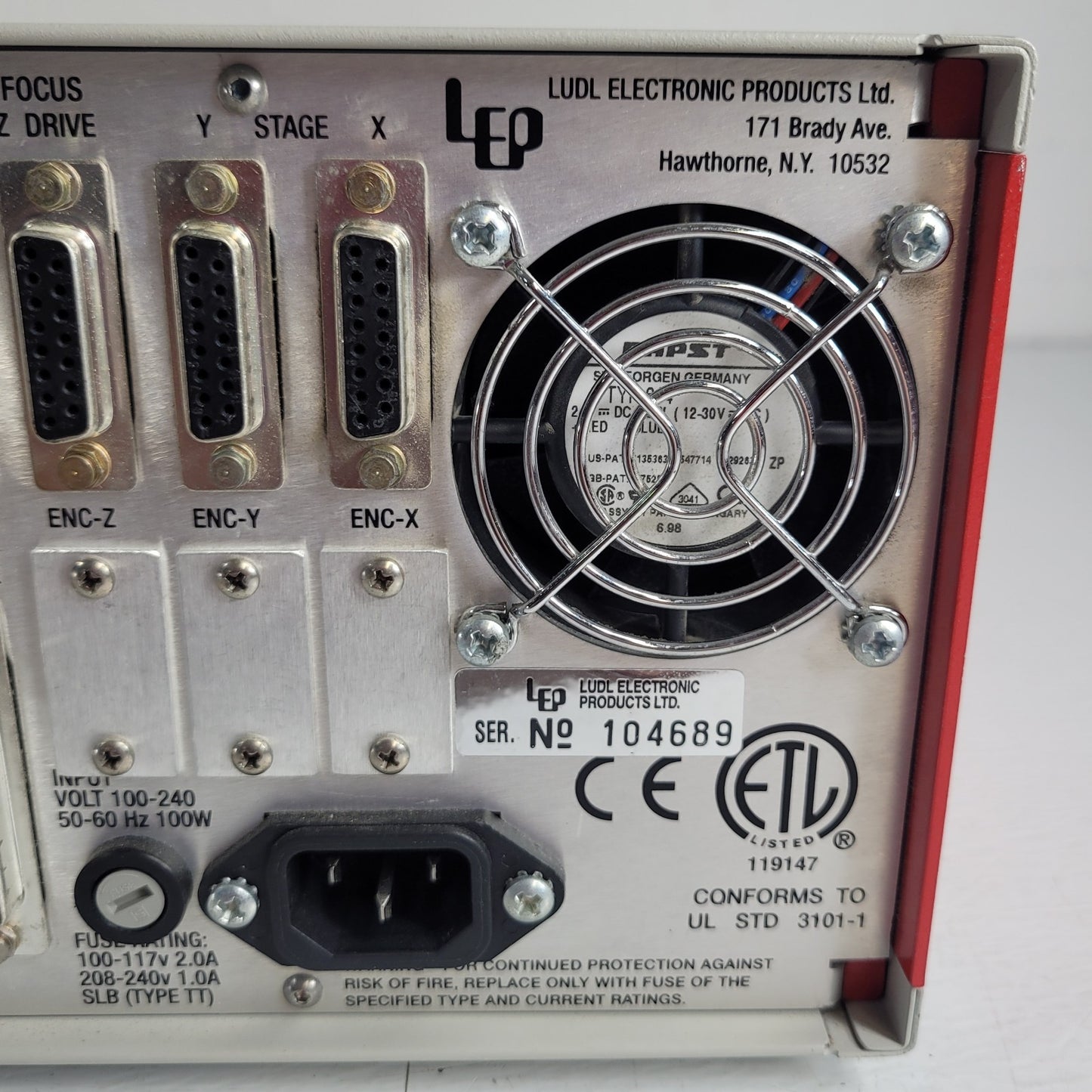 Ludl Electronics MAC 2002 Microscope XY Stage Controller w Backplane Modules LEP