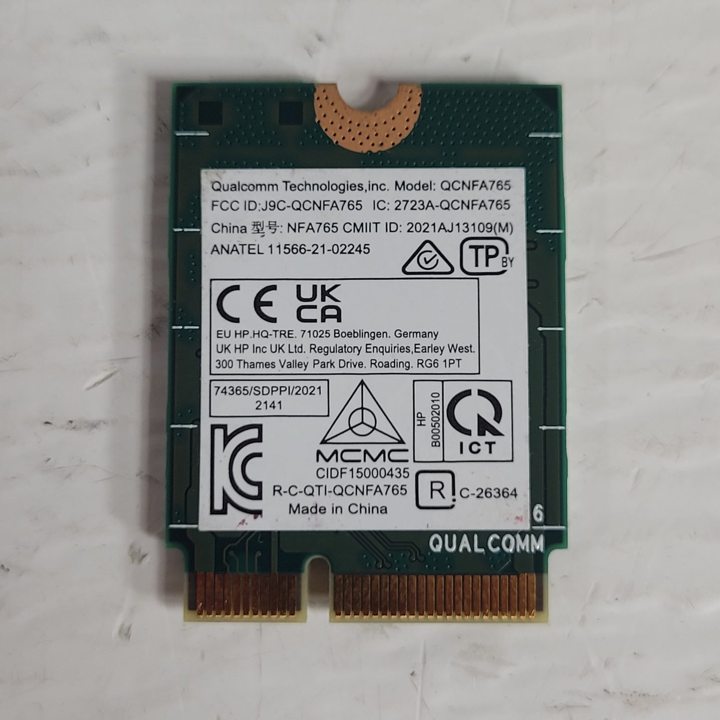 Qualcomm NFA765A Windows 10 & 11 M.2 NGFF WLAN WiFi Adapter Wireless Card
