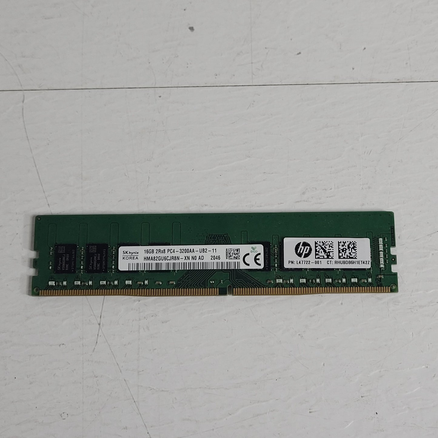 Hynix HMA82GU6CJR8N-XN N0 AD 16GB 288p Desktop RAM UDIMM DDR4-3200 Memory Stick