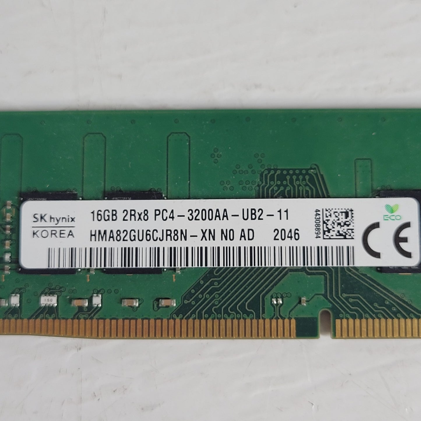 Hynix HMA82GU6CJR8N-XN N0 AD 16GB 288p Desktop RAM UDIMM DDR4-3200 Memory Stick