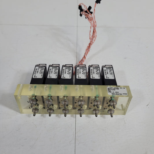 Burkert 625062 UC8MM 6 Station NC Solenoid Valve Manifold 24VDC 3W 43psi 178128
