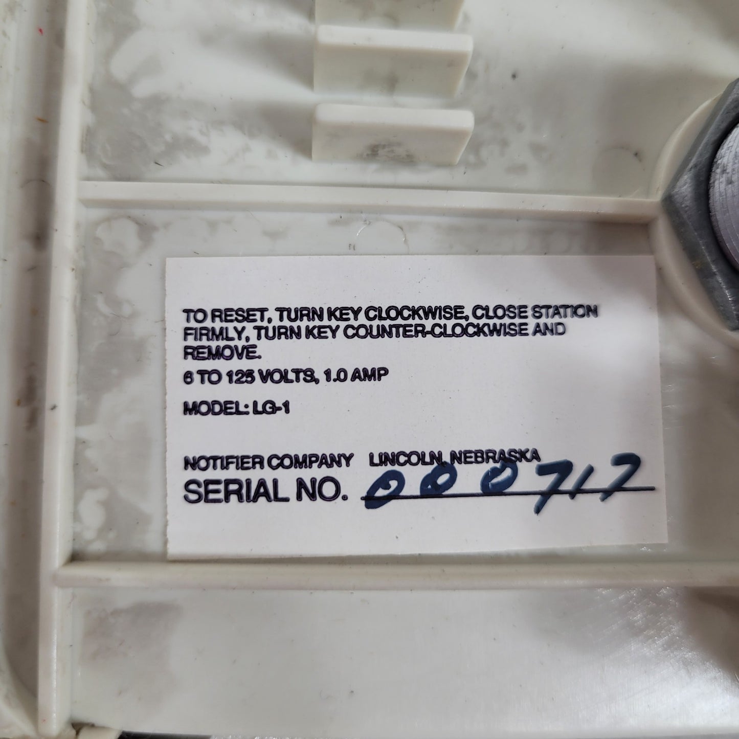 Notifier LG-1 Fire Alarm Control Module Case Press Pull Switch Box