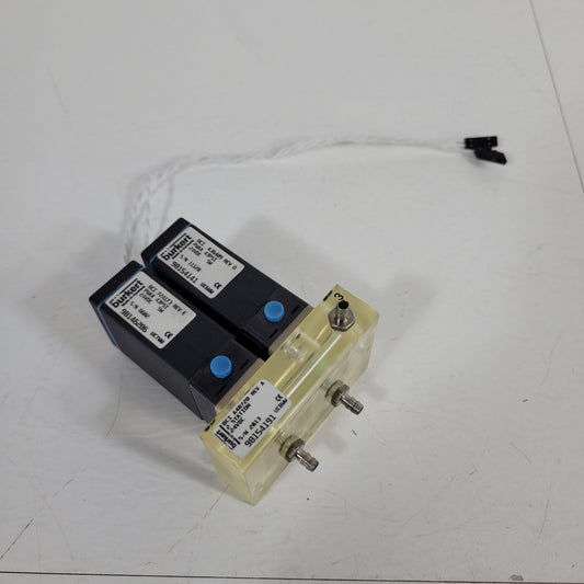 Burkert A48728 2 Station Solenoid Valve Manifold 24VDC 5W 43psi NO/NC Operation