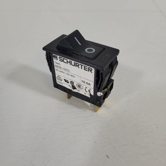 Schurter TA45-ABDBL100C0 Breaker Power Switch 10A 240VAC Panel Mount Snap-In