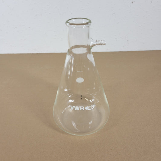 CHIPPED FITTING VWR 1000mL 1L Borosilicate Glass Filtering Flask w/ Sidearm Hose