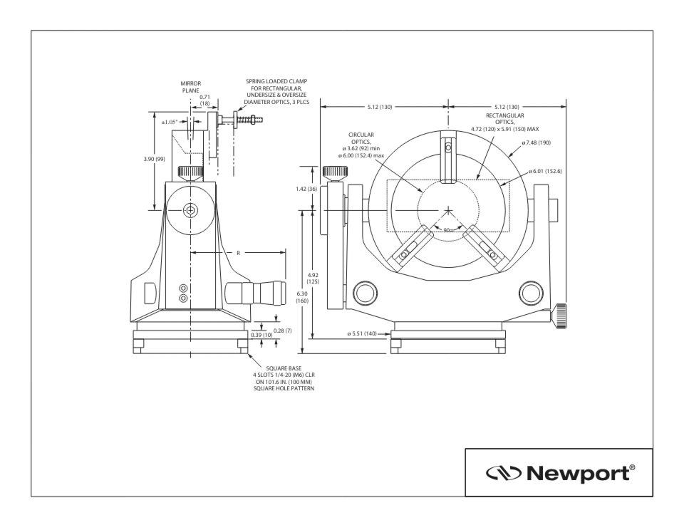 Newport SL15ABD Gimbal Optical Mount 6" Diameter 2 BD Differential Micrometers