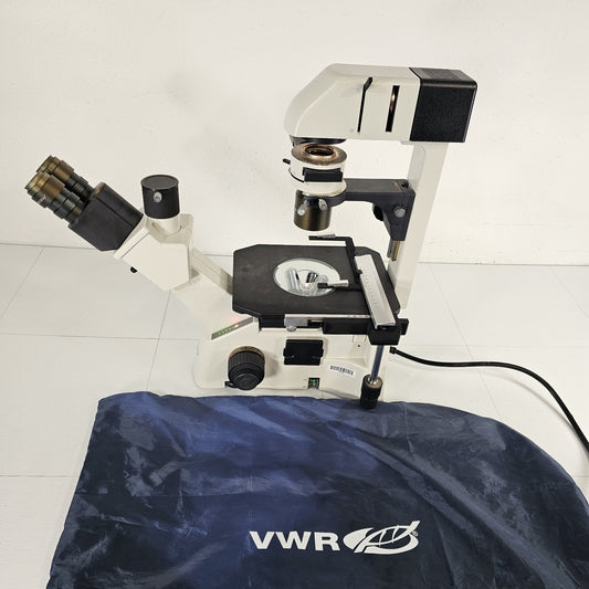 TESTED- VWR 89404-462 Trinocular Inverted Phase Contrast Microscope w Objectives