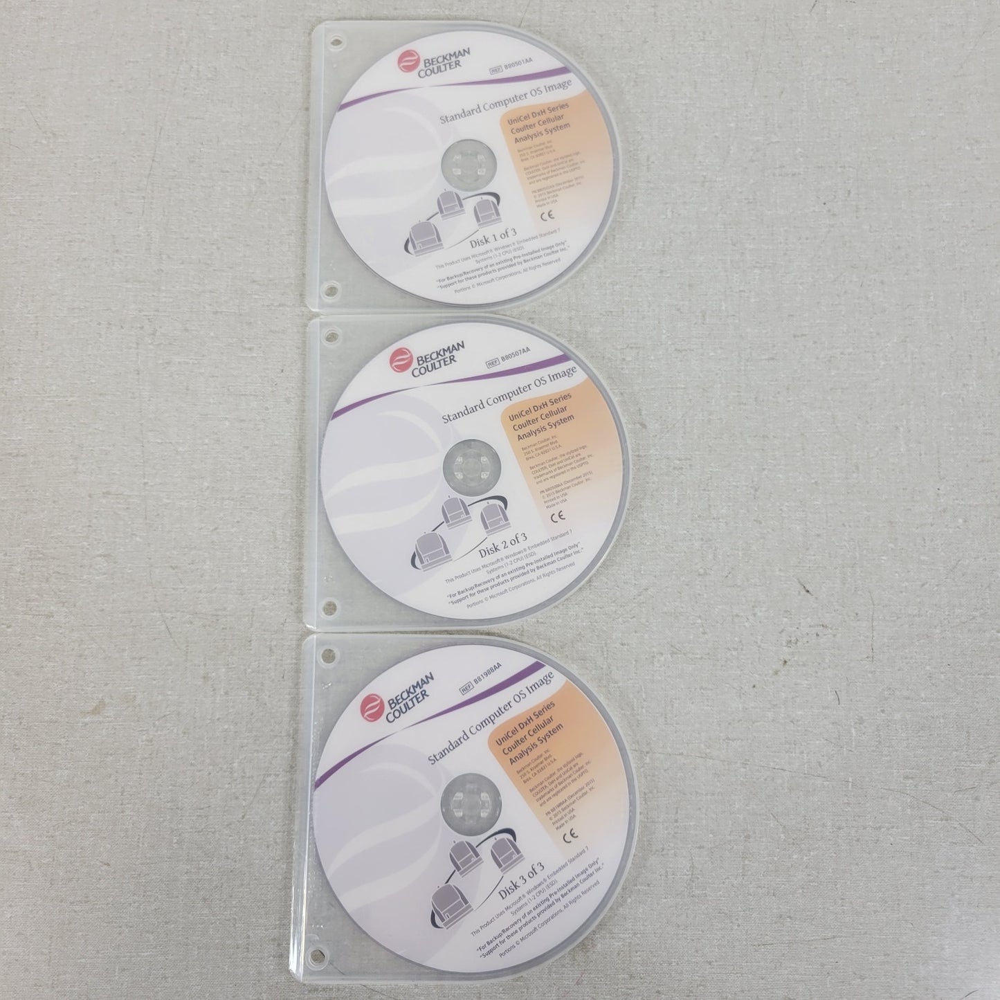 Beckman Coulter UniCel DxH Series Coulter Cellular Analysis System Disks 1, 2, 3