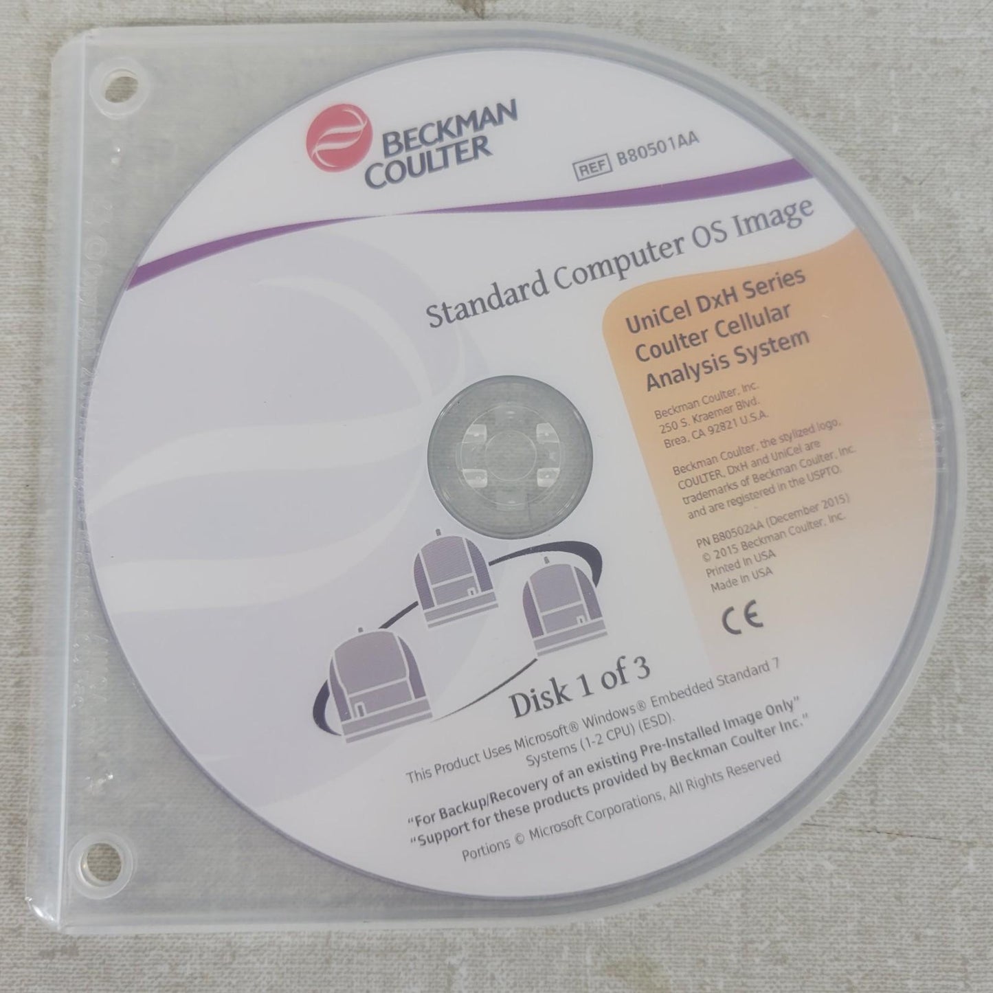 Beckman Coulter UniCel DxH Series Coulter Cellular Analysis System Disks 1, 2, 3