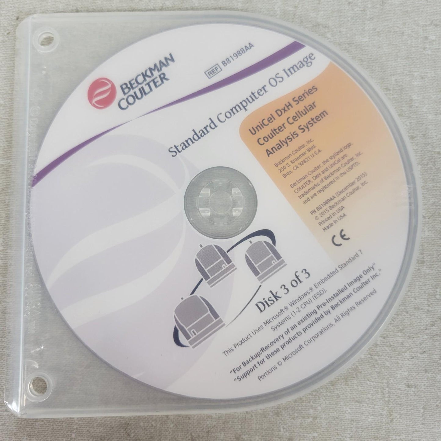 Beckman Coulter UniCel DxH Series Coulter Cellular Analysis System Disks 1, 2, 3