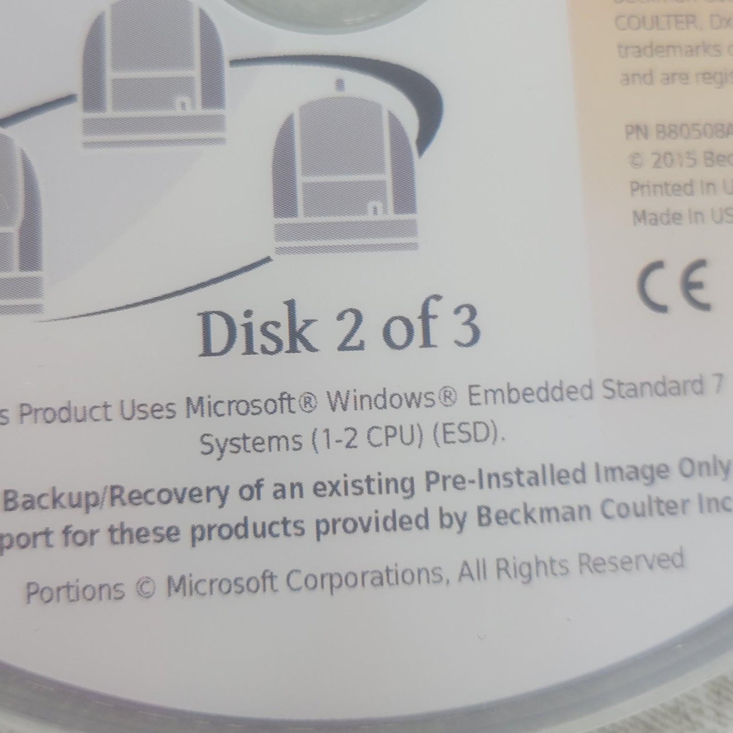 Beckman Coulter UniCel DxH Series Coulter Cellular Analysis System Disks 1, 2, 3