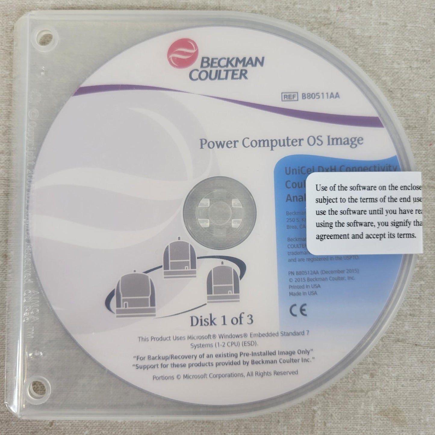 Beckman Coulter UniCel DxH Connectivity Coulter Cellular Analysis Disks 1,2,3