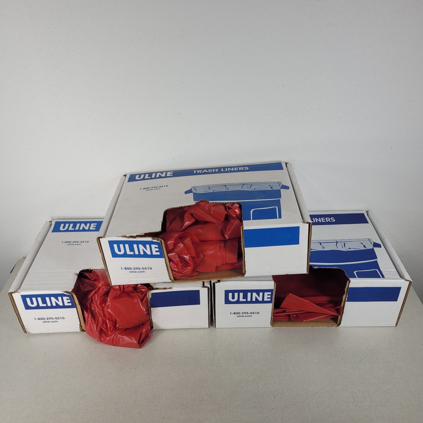 *Lot of Approximately 200* Uline S-12986R Red Biohazard Liners 40x46" 40-45GAL
