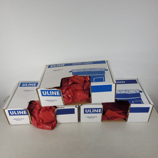 *Lot of Approximately 200* Uline S-12986R Red Biohazard Liners 40x46" 40-45GAL