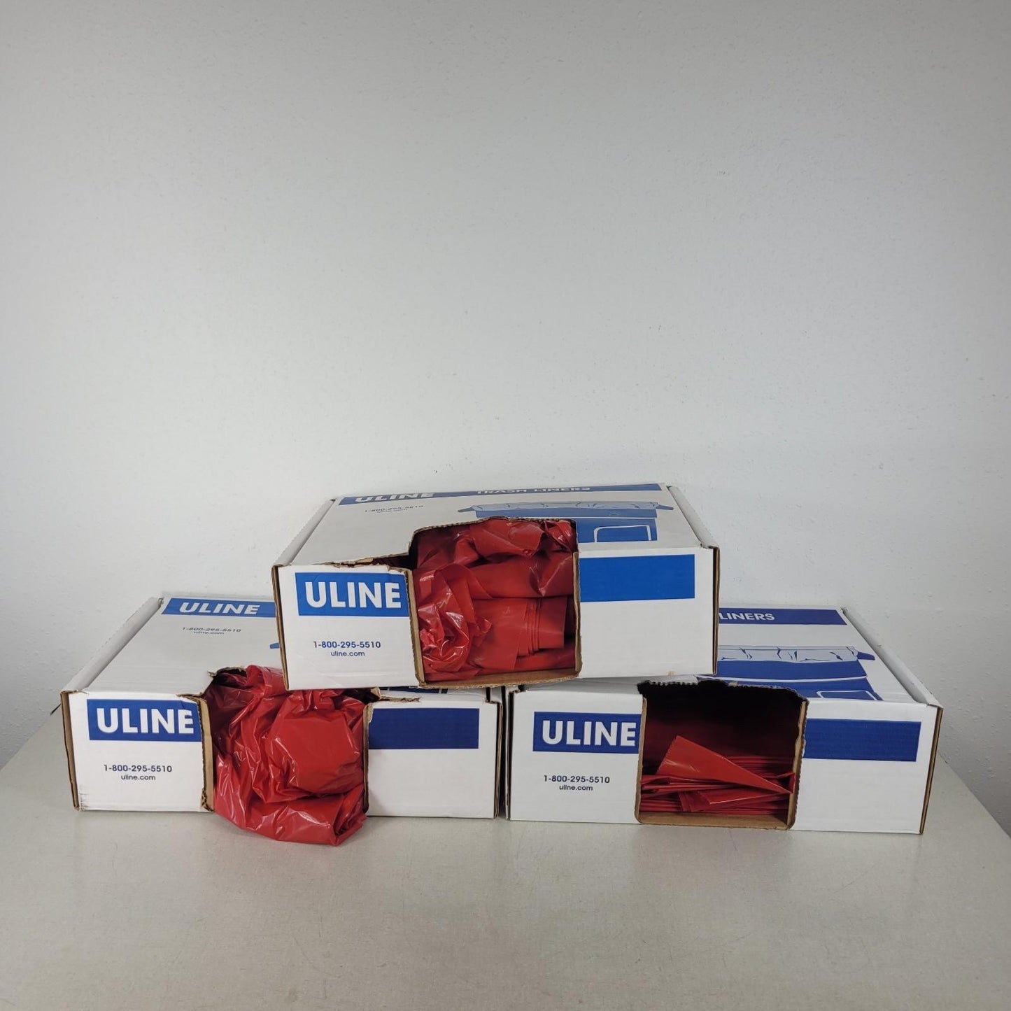 *Lot of Approximately 200* Uline S-12986R Red Biohazard Liners 40x46" 40-45GAL