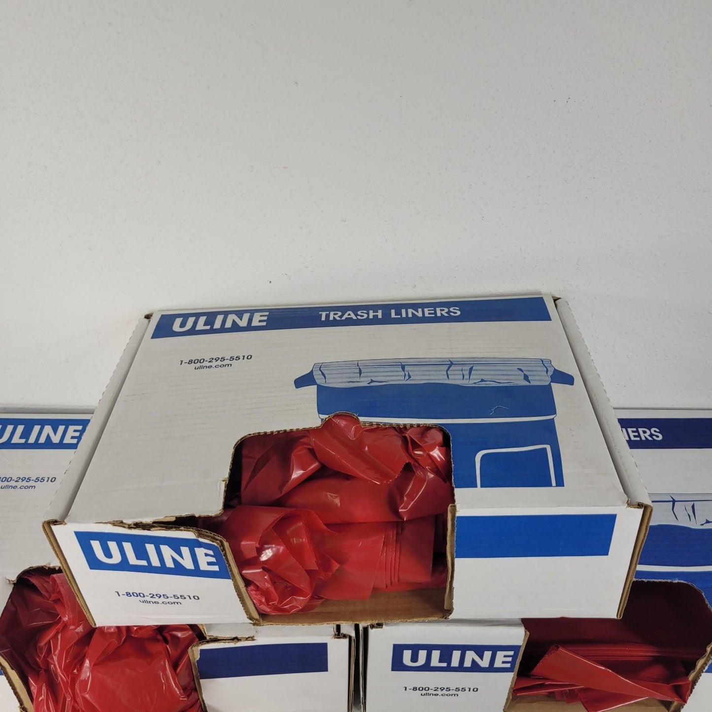 *Lot of Approximately 200* Uline S-12986R Red Biohazard Liners 40x46" 40-45GAL