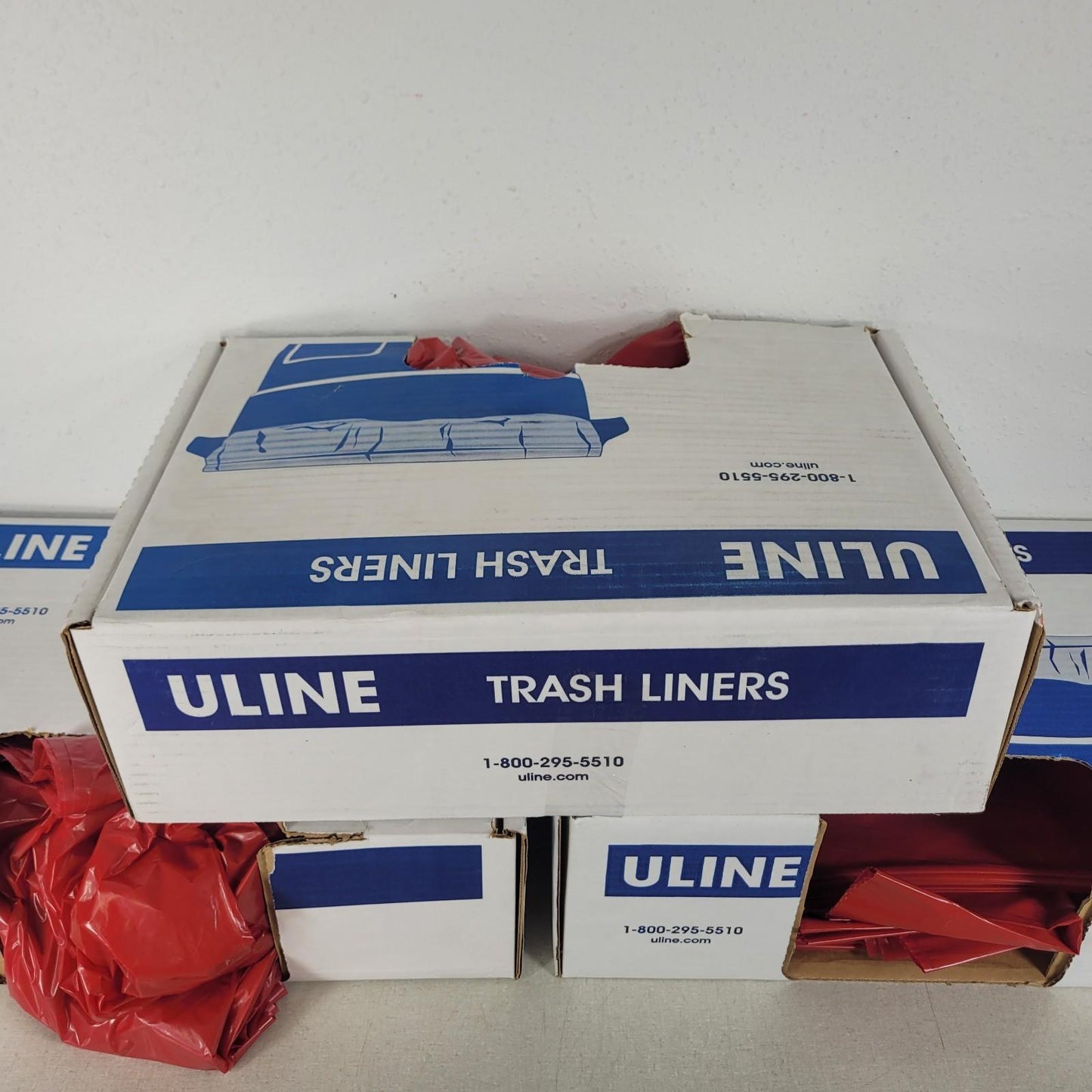 *Lot of Approximately 200* Uline S-12986R Red Biohazard Liners 40x46" 40-45GAL