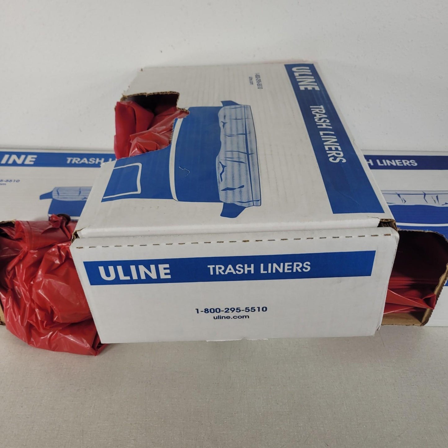 *Lot of Approximately 200* Uline S-12986R Red Biohazard Liners 40x46" 40-45GAL