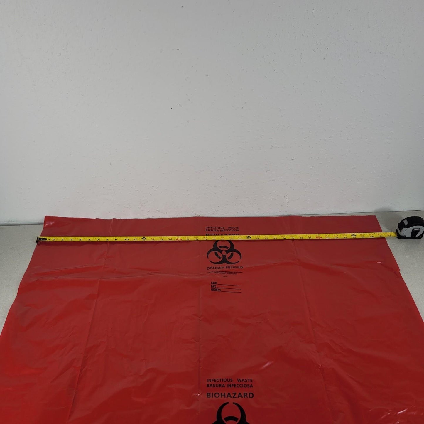 *Lot of Approximately 200* Uline S-12986R Red Biohazard Liners 40x46" 40-45GAL