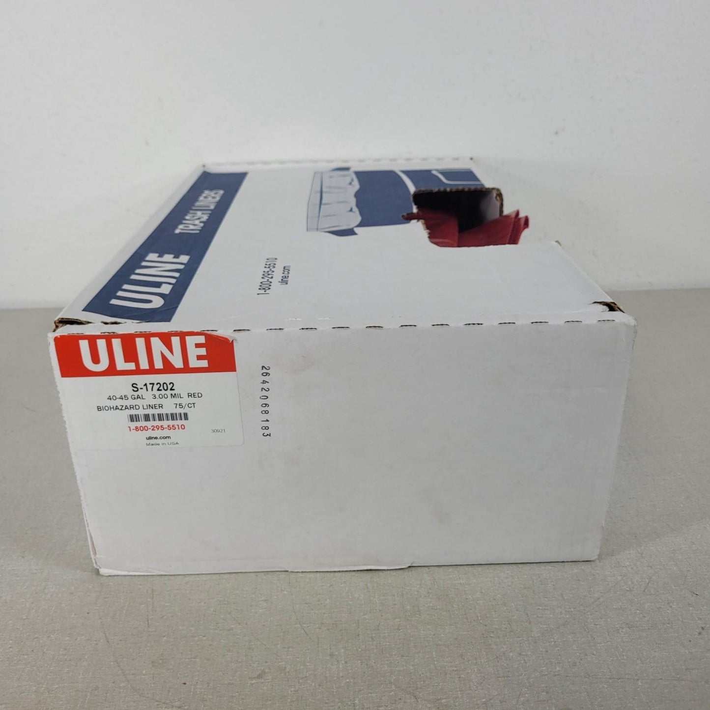 *Lot of Approximately 75* Uline S-17202 Red Biohazard Liners 40x46" 40-45GAL
