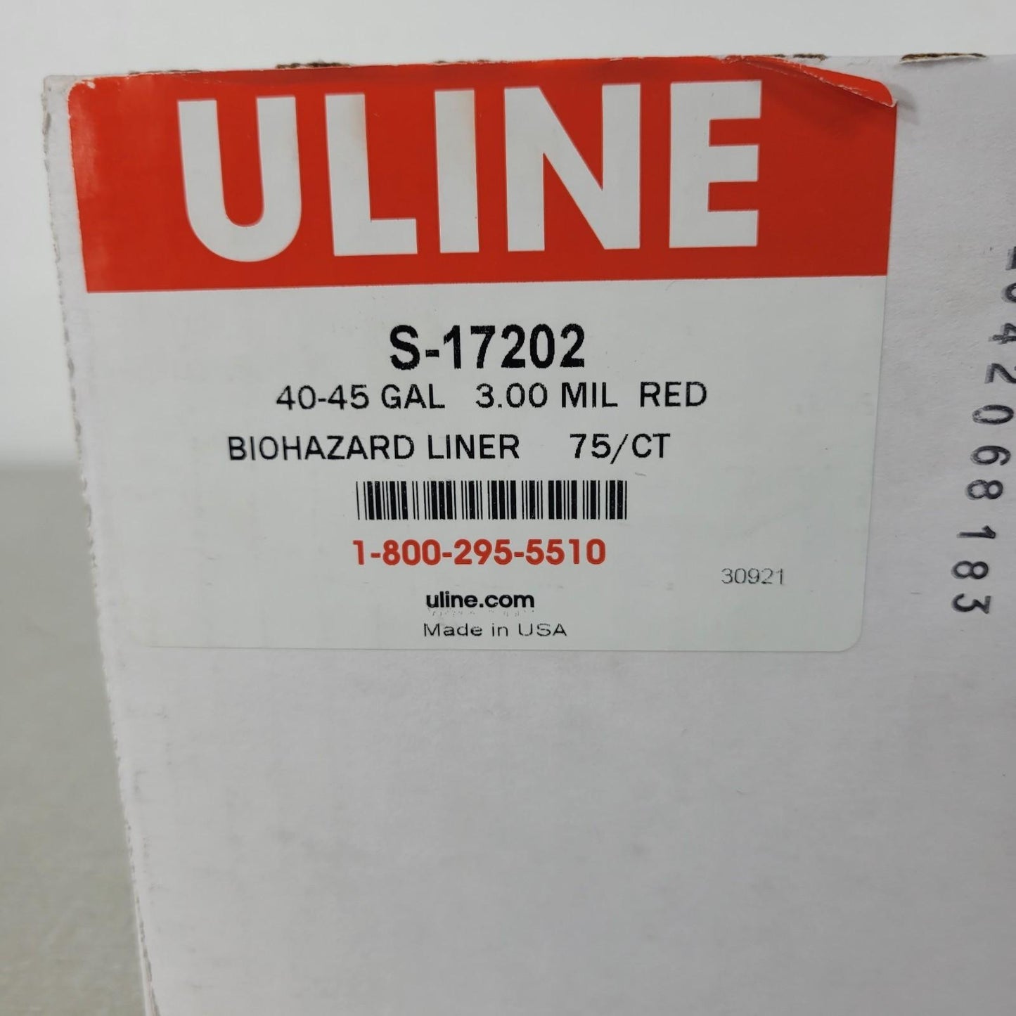 *Lot of Approximately 75* Uline S-17202 Red Biohazard Liners 40x46" 40-45GAL