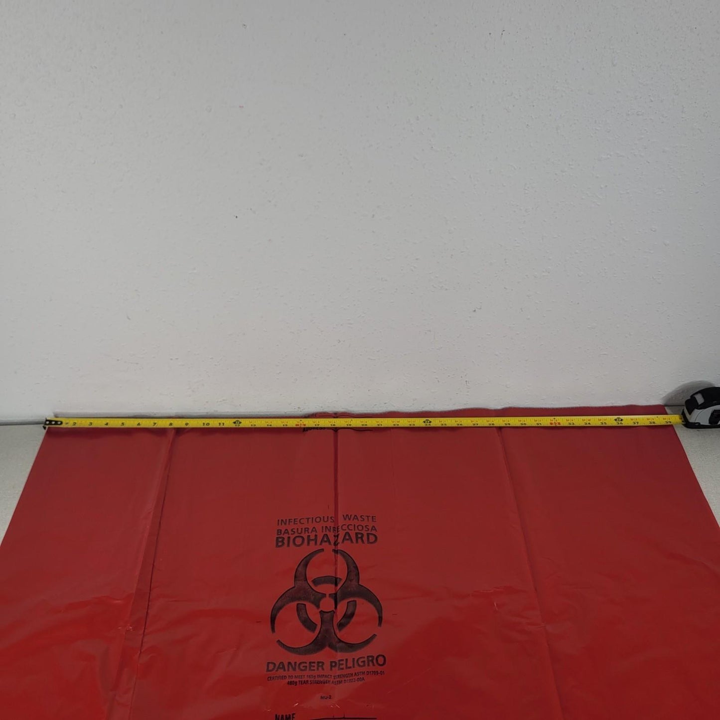*Lot of Approximately 75* Uline S-17202 Red Biohazard Liners 40x46" 40-45GAL