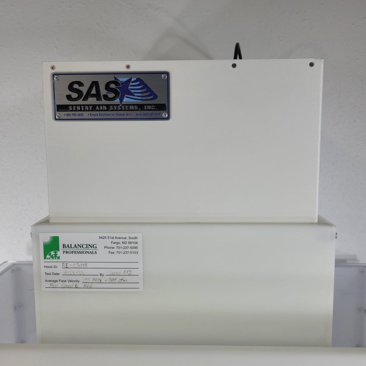 Sentry Air Systems SAS 30" PCR Workstation Portable Clean Room Box ISO Class 100