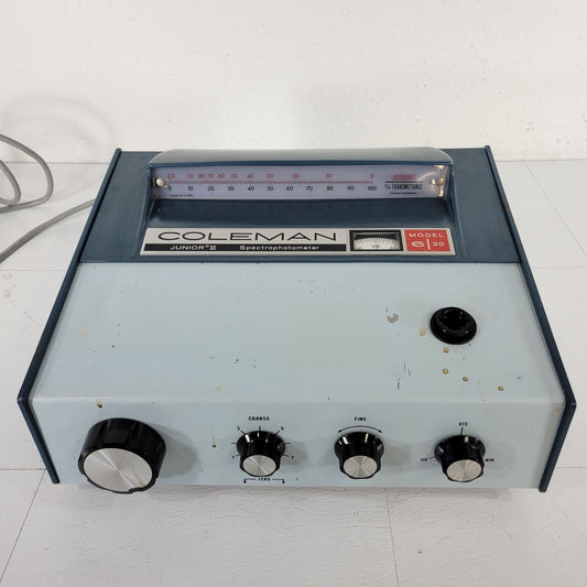 TESTED Coleman 6/20 Junior II Optical Spectrophotometer Spectrometer Cuvette