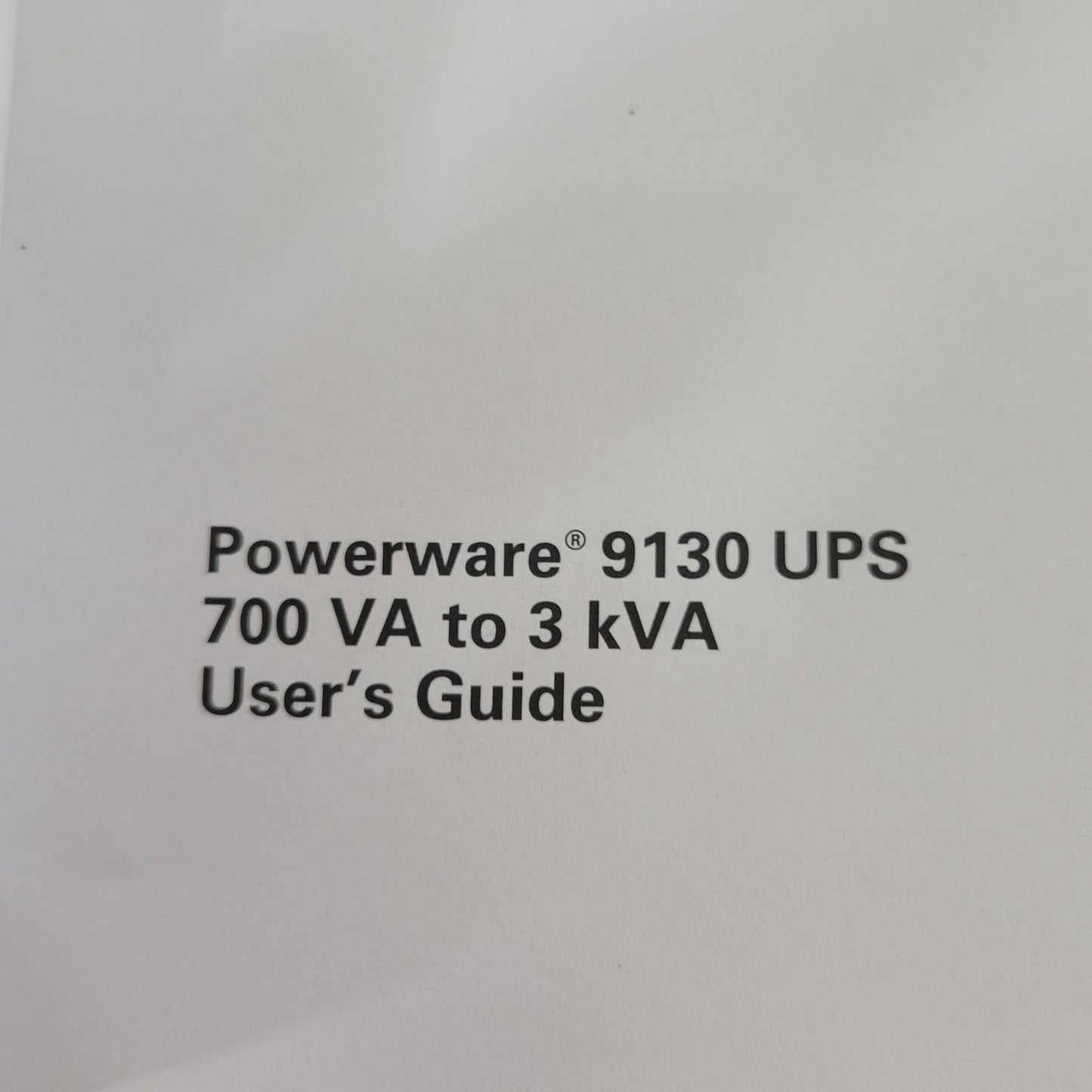 Eaton 103004871 Software CD Rev 9 & 164201718 9130 UPS 700 VA/3kV Users Guide