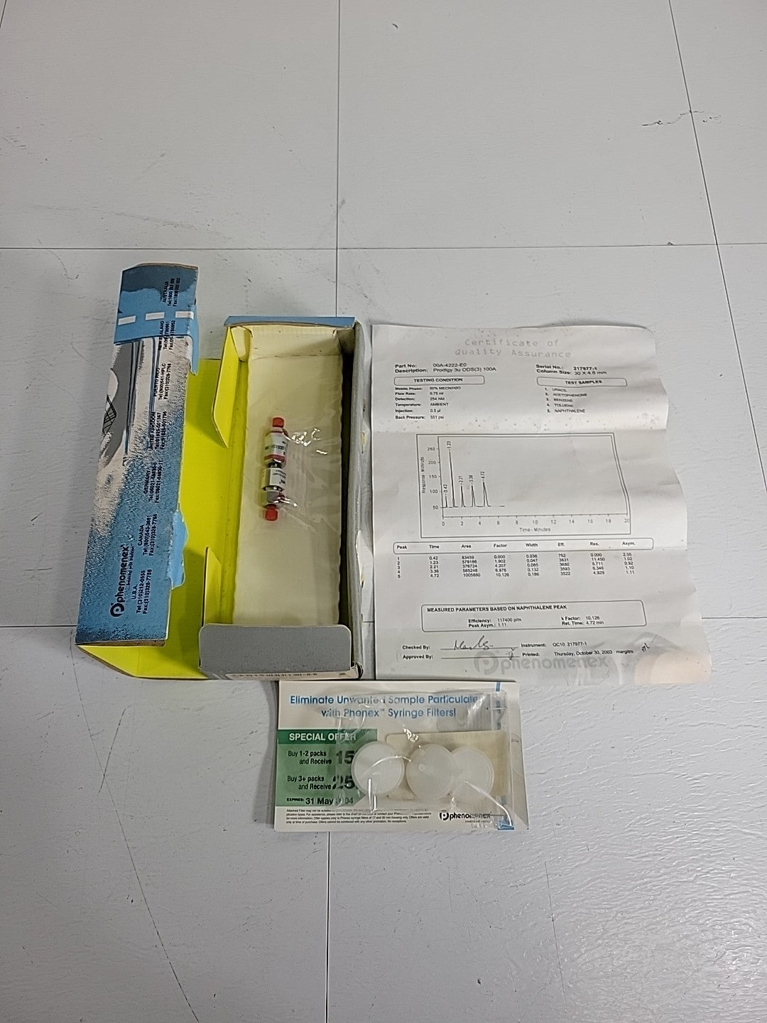 Phenomenex 00A-4222-E0 Prodigy 3u 0DS(3) 100A HPLC High Purity Silica 99.9%