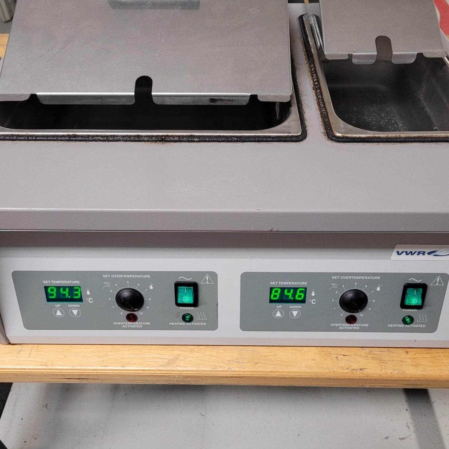 TESTED- VWR Shel Lab 1255 Dual Chamber Laboratory Digital Water Bath 9020932