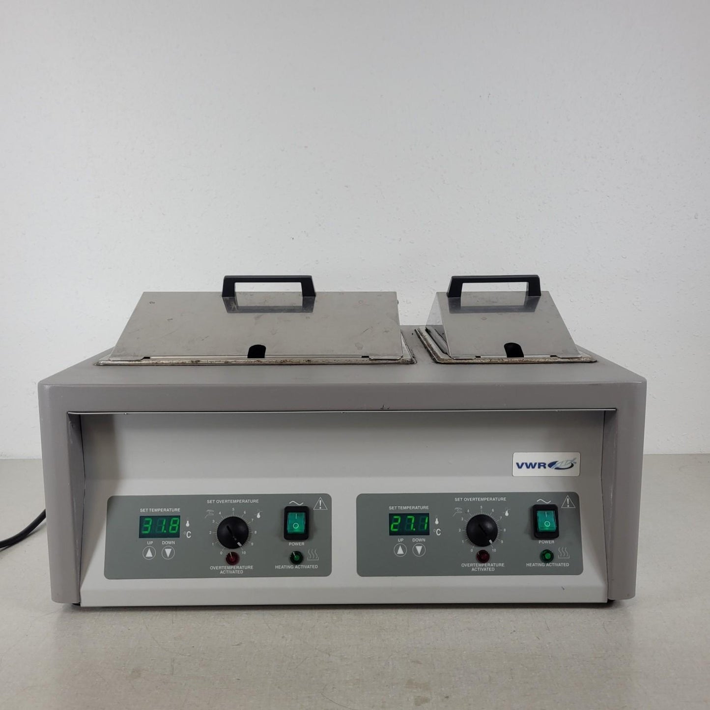 TESTED- VWR Shel Lab 1255 Dual Chamber Laboratory Digital Water Bath 9020932