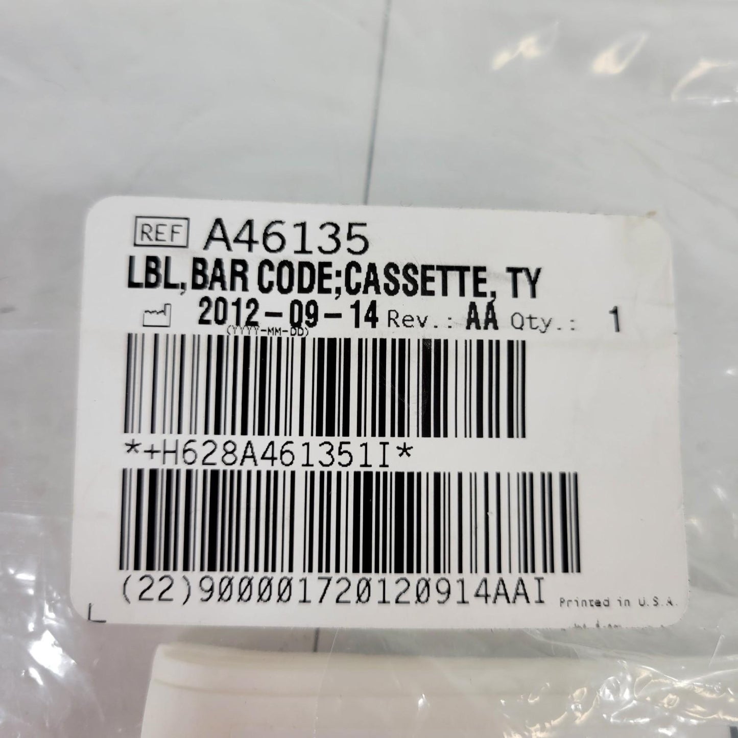 Beckman Coulter A46135 Rev AA Bar Code Cassette Type A Labels for CellMek SPS