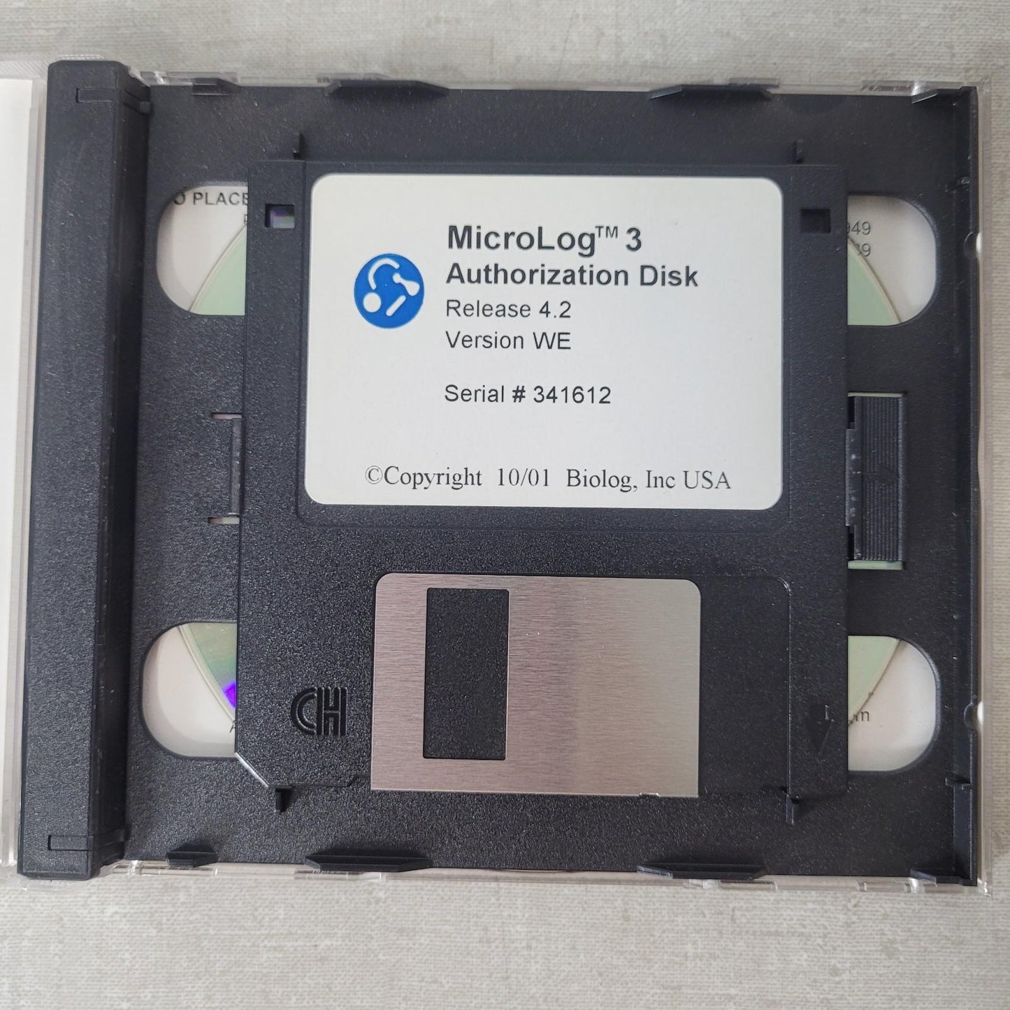 Biolog 341612 Microlog 3 Version 4.2 WE Program CD w/ Authorization Floppy Disk