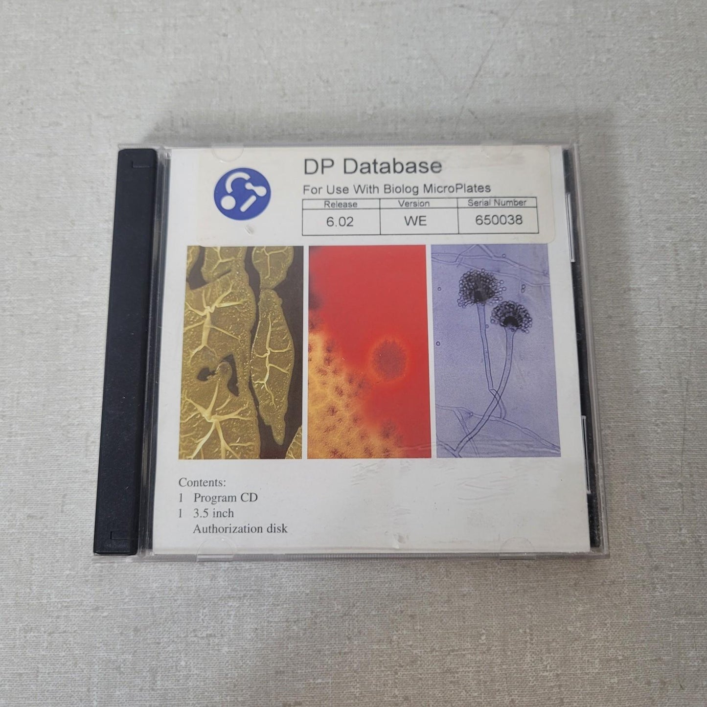 Biolog 650038 DP Database 6.p2 WE Program CD w/ Authorization Floppy Disk